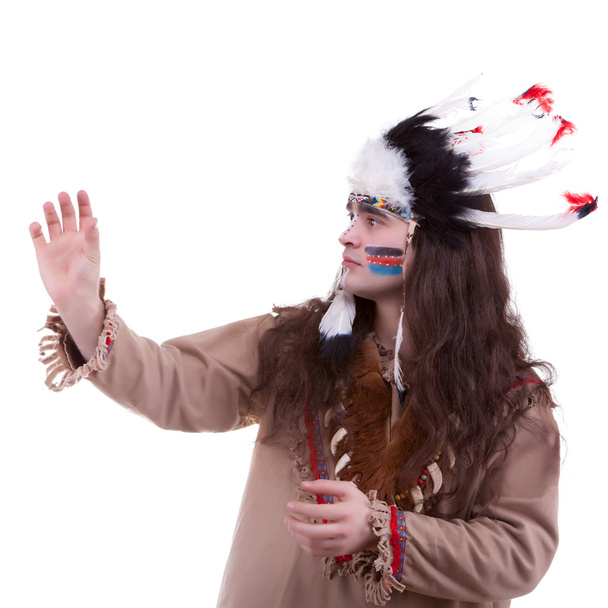 Native american men isolated on white background - Фото, зображення