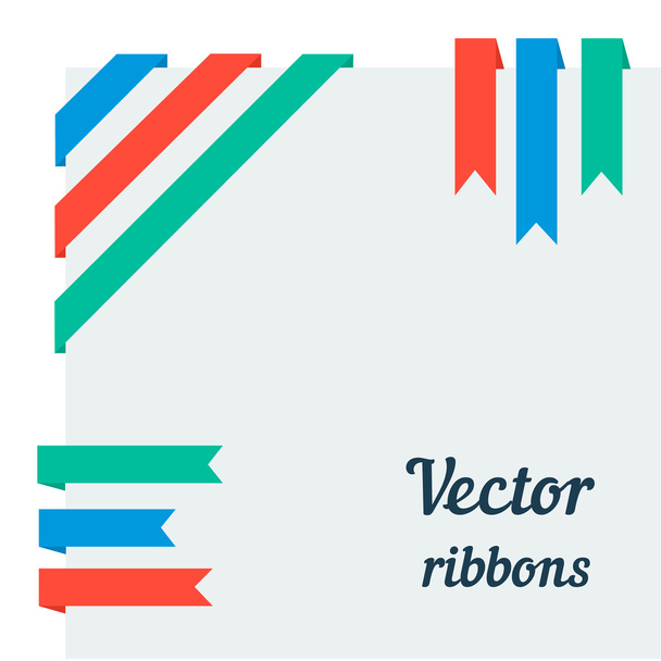 Flat ribbons - Vector, Imagen