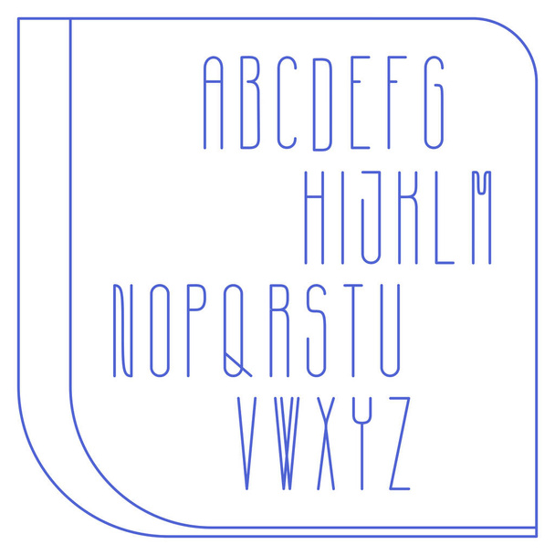 English Alphabet in Smooth Lines - Vector, Image