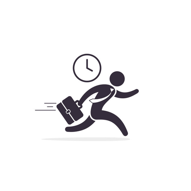 Running businessman Haste icon Vector. Time management concept. Illustration businessman hurrying. - Vector, Image