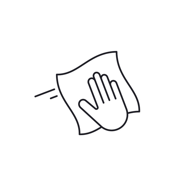 Limpiar la palma de la mano con un icono de tela, Vector símbolo aislado. - Vector, Imagen
