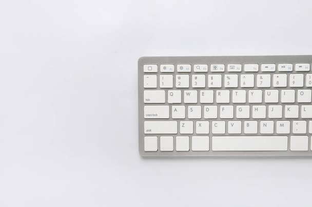 Computer keyboard on white background - Foto, Imagem