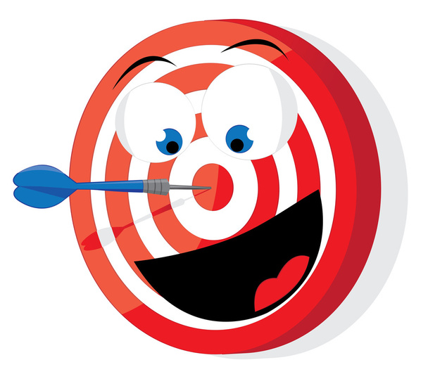 Funny red and white darts target - Vector, Image