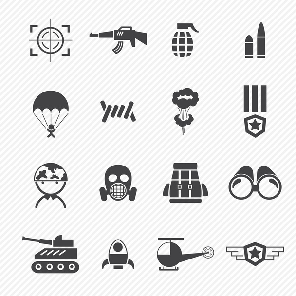 ícones militares e de guerra
 - Vetor, Imagem