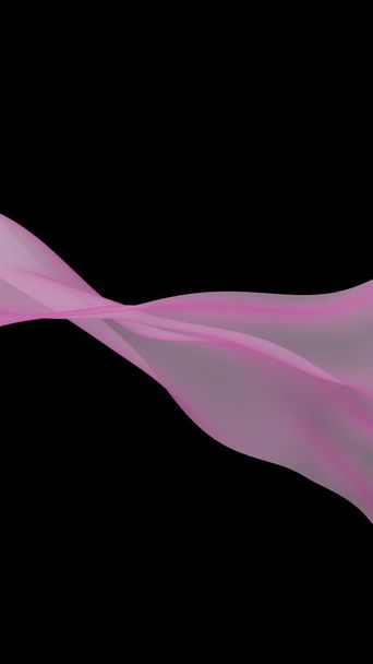 Abstract wave. Scarf. Bright ribbon on black background. Abstract smoke. Raster air background. Vertical image orientation. 3D illustration - Photo, image