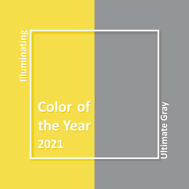 Az év színe 2021. Végső szürke és megvilágító. - Vektor, kép