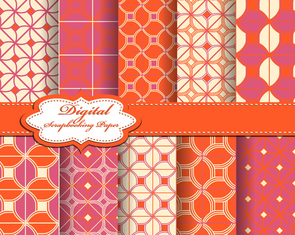 Set of vector abstract pattern paper for scrapbook - Vector, Image