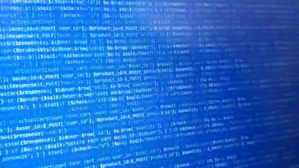 Software development by programmer. Abstract computer script code. Programming code screen of software developer - Footage, Video