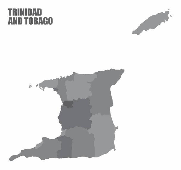 トリニダード・トバゴ州地図 - ベクター画像