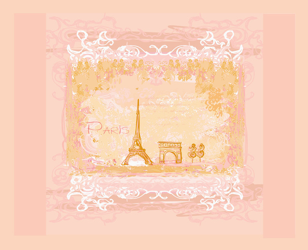 Eiffel torony művészi háttere. Vektorillusztráció. - Vektor, kép