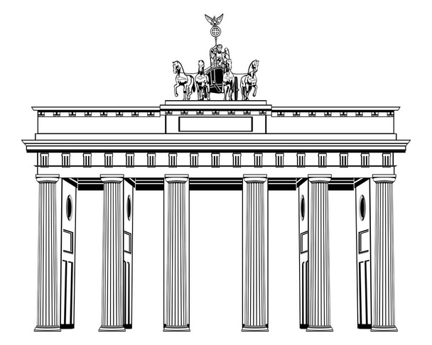 Puerta de Brandeburgo aislada en blanco - Vector, imagen