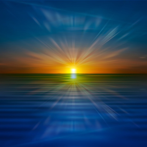 抽象的な背景に海の日の出 - ベクター画像