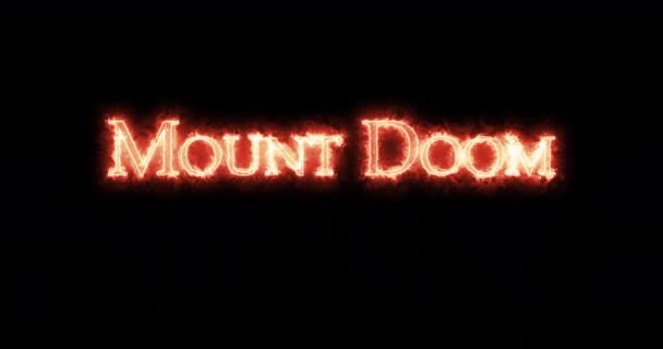 Mount Doom written with fire. Loop - Footage, Video