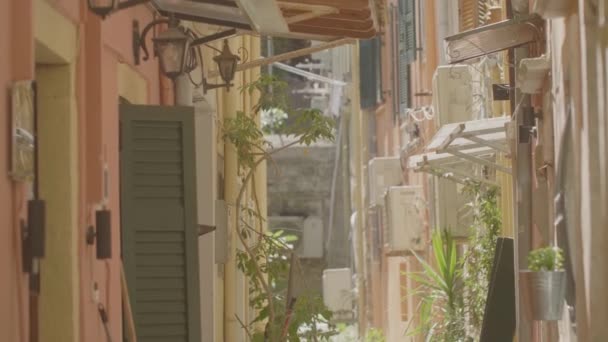 Ulice miasta Korfu, architektura starego miasta Korfu, Grecja. - Materiał filmowy, wideo