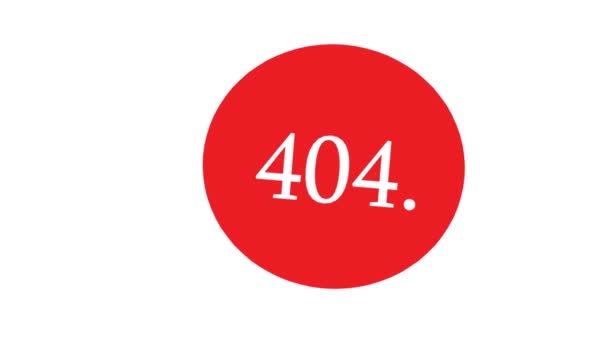 fout 404. concept van minimale badge van verwondering of falen en fout - Video