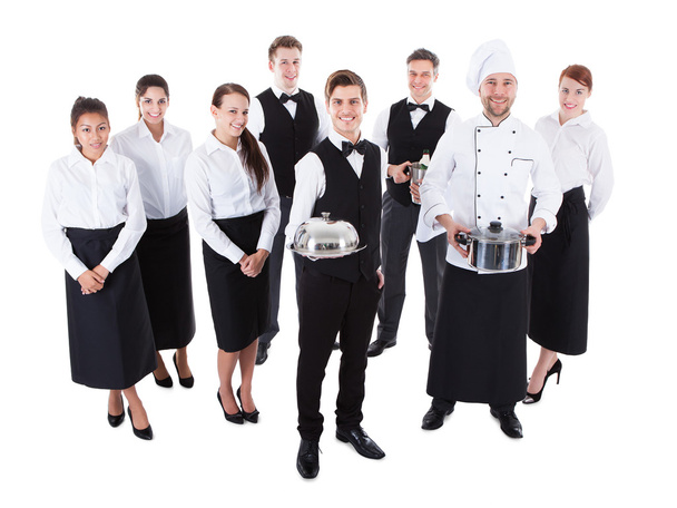 Large group of waiters and waitresses - Фото, изображение