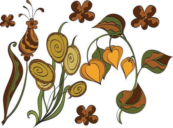 Set of autumn plants - Вектор,изображение