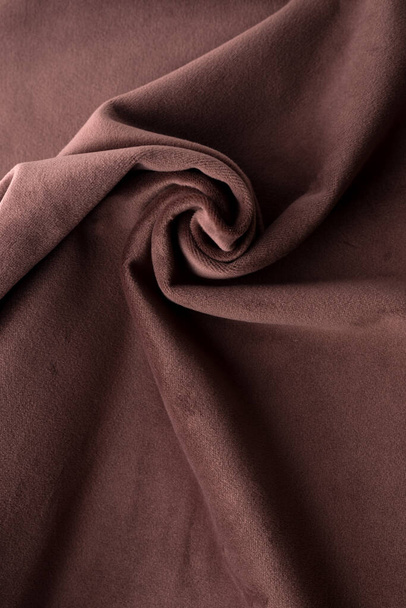 Коричневый ультрафиолетовый велюровый текстиль. Фон текстуры ткани
 - Фото, изображение
