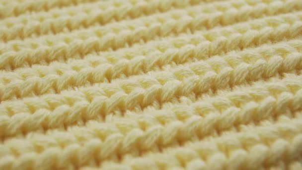 Close-up knitted fabric texture. Macro. Dolly Shot - Footage, Video