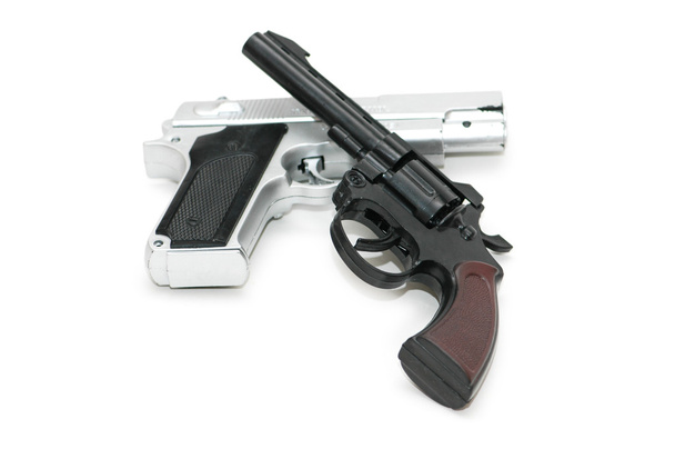 Two guns isolated on the white background - Photo, Image