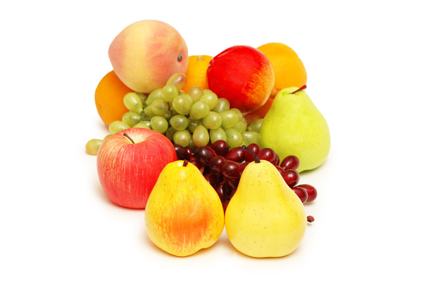 Vários frutos isolados no fundo branco
 - Foto, Imagem