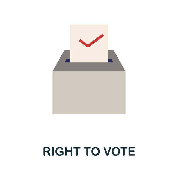 平らなアイコンに投票する権利。アクティビズムコレクションからのカラーフィルベクトル要素。Webデザインプロジェクト、テンプレート、インフォグラフィックの投票権. - ベクター画像