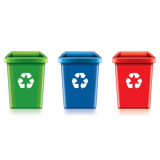 Векторная иллюстрация пластиковой мусорной корзины
 - Вектор,изображение