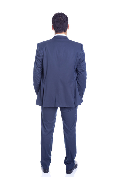 Confident business man from the back, isolated on white - Fotoğraf, Görsel
