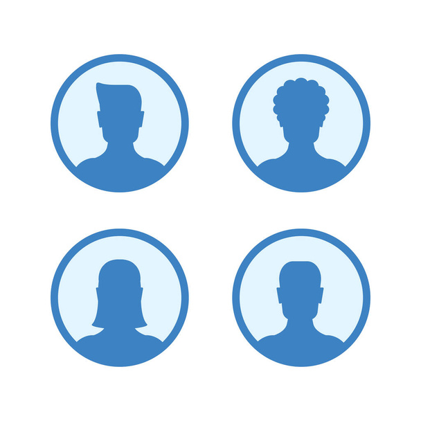 Siluet avatar profil resimleri. Görseller simgesi. - Vektör, Görsel