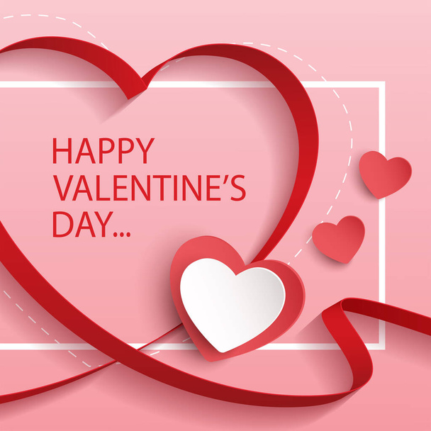 happy valentine's day banner design. vector illustration - Vector, imagen