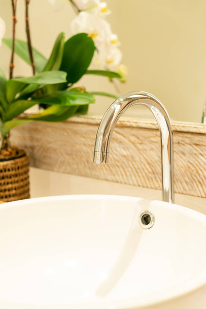 close-up water faucet in bathroom - Фото, зображення