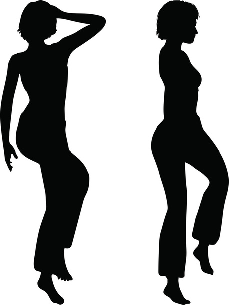ダンサーの女性のシルエット - ベクター画像