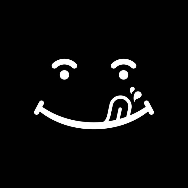 Yummi sorriso emoticon simbolo del cartone animato - Vettoriali, immagini