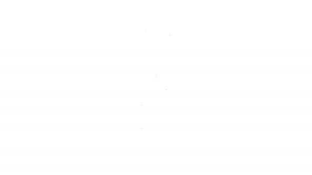 Icono de cigarro de línea negra aislado sobre fondo blanco. Animación gráfica de vídeo 4K - Metraje, vídeo