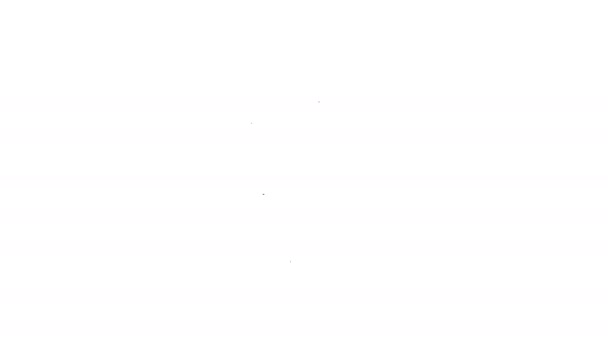 Schwarze Linie Tequila-Glas mit Zitronensymbol isoliert auf weißem Hintergrund. Mexikanischer Alkoholkonsum. 4K Video Motion Grafik Animation - Filmmaterial, Video