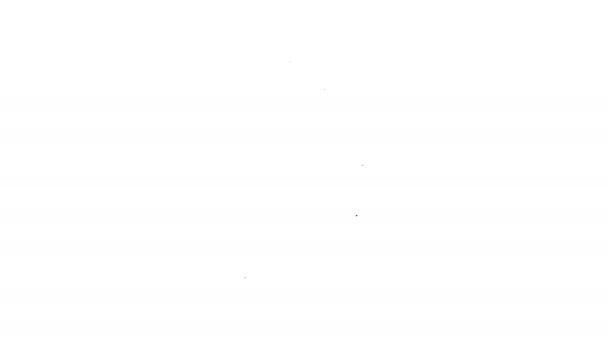 Чорна лінія Ікона пляшки Текіли ізольована на білому тлі. Мексиканський алкогольний напій. 4K Відеографічна анімація - Кадри, відео