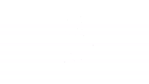Мехіканець чорної лінії, одягнений у сомбреро, ізольований на білому тлі. Латиноамериканець з вусами. 4K Відеографічна анімація - Кадри, відео