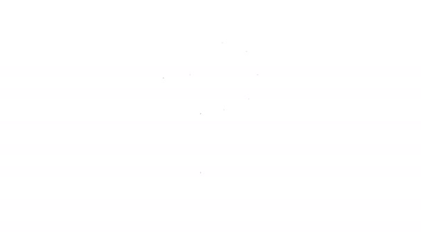 Чорна лінія Скляна текіла з лимонною іконою, ізольованою на білому тлі. Мексиканський алкогольний напій. 4K Відеографічна анімація - Кадри, відео