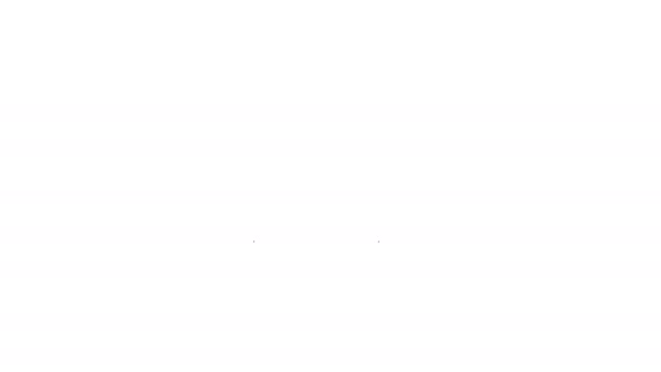 Zwarte lijn snor pictogram geïsoleerd op witte achtergrond. Barbershop symbool. Gezichtshaar stijl. 4K Video motion grafische animatie - Video