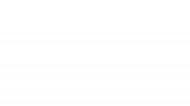 Línea negra Icono de lámpara colgante aislado sobre fondo blanco. Lámpara de techo bombilla. Animación gráfica de vídeo 4K - Metraje, vídeo