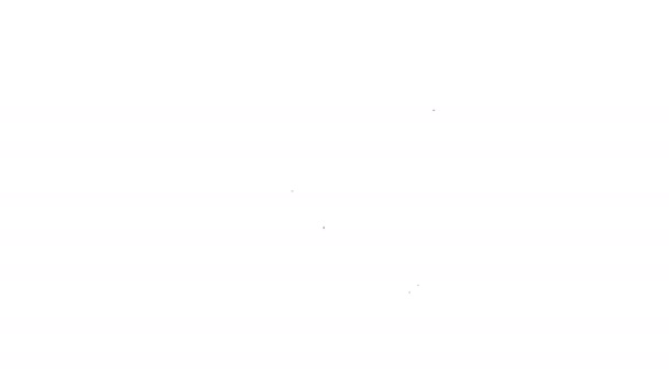 Černá čára Led dráha světla a lampy s ikonou reflektorů izolované na bílém pozadí. Grafická animace pohybu videa 4K - Záběry, video