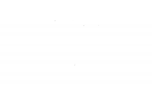 Czarna linia Szklana osłona ekranu dla ikony smartfona izolowana na białym tle. Folia ochronna do szkła. Przezroczyste miękkie szkło do telefonu komórkowego. 4K Animacja graficzna ruchu wideo - Materiał filmowy, wideo