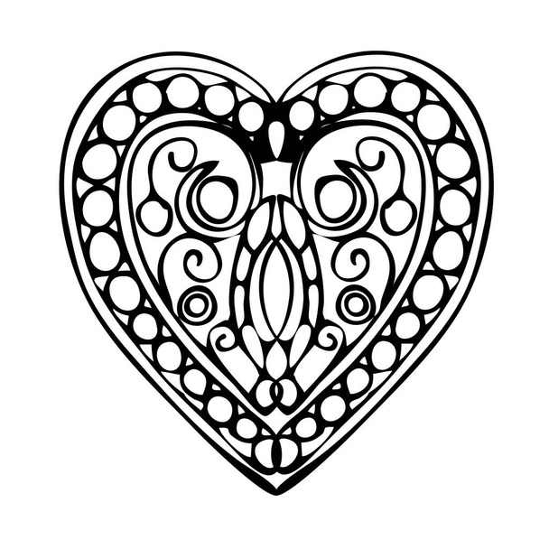 Heart. Vector illustration black and white illustration. - Vector, Image