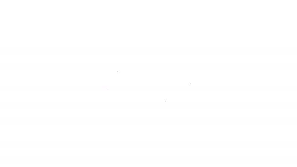 Linha preta Kit de cinto de cronometragem ícone isolado no fundo branco. Animação gráfica em movimento de vídeo 4K - Filmagem, Vídeo