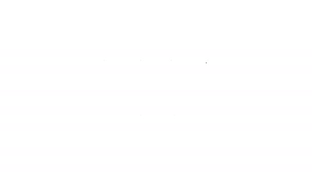 Zwarte lijn Versnellingspook pictogram geïsoleerd op witte achtergrond. Transmissie icoon. 4K Video motion grafische animatie - Video