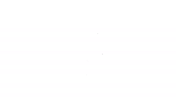 Schwarze Linie Klingelzeichen isoliert auf weißem Hintergrund. Alarmsymbol, Serviceglocke, Handklingelschild, Benachrichtigungssymbol. 4K Video Motion Grafik Animation - Filmmaterial, Video