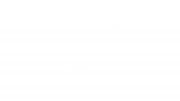 Musta viiva Perinteinen japanilainen katana kuvake eristetty valkoisella taustalla. Japanilainen miekka. 4K Video motion graafinen animaatio - Materiaali, video