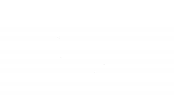 Zwarte lijn Sport boksschoenen icoon geïsoleerd op witte achtergrond. Worstelschoenen. 4K Video motion grafische animatie - Video