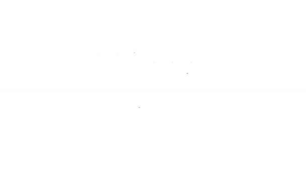 Schwarze Linie Einkaufsgebäude oder Markthalle Symbol isoliert auf weißem Hintergrund. Ladenbau. 4K Video Motion Grafik Animation - Filmmaterial, Video