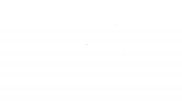 黒い線白い背景に隔離されたメガホンのアイコン。スピーカーサイン。4Kビデオモーショングラフィックアニメーション - 映像、動画